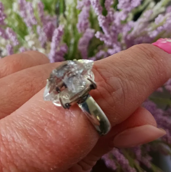 Herkimer Diamond 925 Sterling Silver Ring, Size 9 - Picture 5 of 12